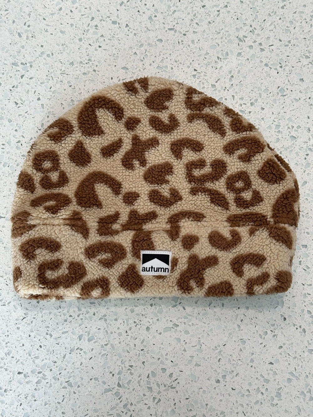 Autumn Mountain Goat Beanie in Sand Cheetah Print